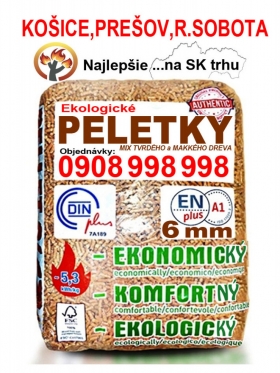 Ekologické PELETY PELETKY 6mm A1 Din plus