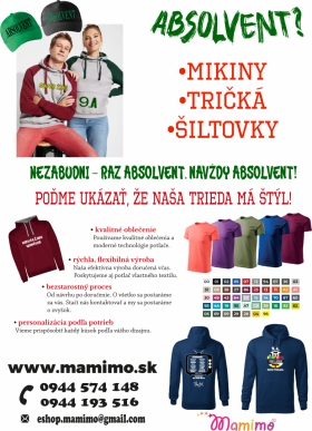 potlač tričiek, mikín pre absolventov
