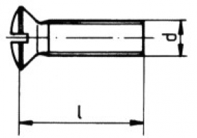 Normalizované skrutky so zápustnou šošovkovou hlavou, s rovnou drážkou