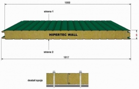 Sendvičový stenový panel - Minerálna vlna Hypertec wall