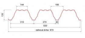 Trapézový profil T135 