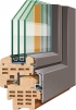 Dreveno-hliníkové okná Bayerwald Tresorbandfenster HA97 Plus