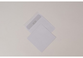 Štvorcové obálky bez okienka, 162x162mm, silikónové s vnútornou potlačou, biele 80gr