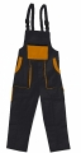Nohavice Lux emil montérkové s náprsným vreckom, čierno-oranžové  