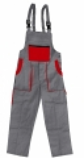 Nohavice Lux emil montérkové s náprsným vreckom, šedo-červené  