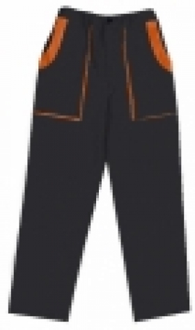 Nohavice Lux Jozef montérkové, čierno-oranžové  