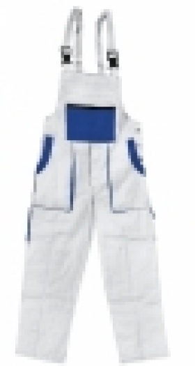 Nohavice Lux Emil montérkové s náprsným vreckom, bielo-modré  