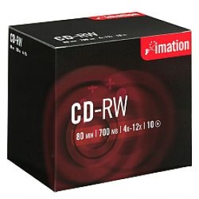 Média Cd-Rw Imation 700Mb, 4-12x, NormJc, 10-pack 