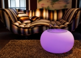 Stolík Bubble LED s akumulátorom 
