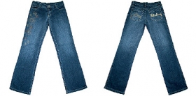 Vyšívané jeansové nohavice JV1 pre dievčatá 