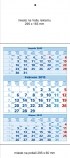 Office plánovací trojdielny kalendár T002 - Modrý/ T003 - Sivý štandard 3-Mesačný