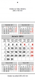 Office plánovací trojdielny kalendár T004 - Štandard 5-Mesačný - Sivý