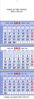 Office plánovací trojdielny kalendár T007 - Modrý/ T008 - Sivý špirálový