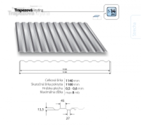 Trapézová krytina Blachotrapez T-14 plus