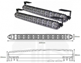 Svetlá pre denné svietenie 20xLed 12/24V Drl22