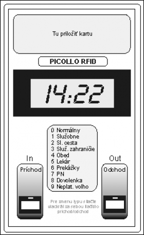 Evidencia dochádzky Picollo Rfid