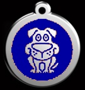 Známka stredná Pes - modrá