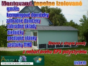 Montované, tepelne izolované záhradné domčeky, garáže, predajne a ubytovne