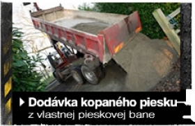 Dodávka kopaného piesku 